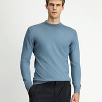 Moss Green Half Turtleneck Regular Fit Wool Basic Knitted Sweater