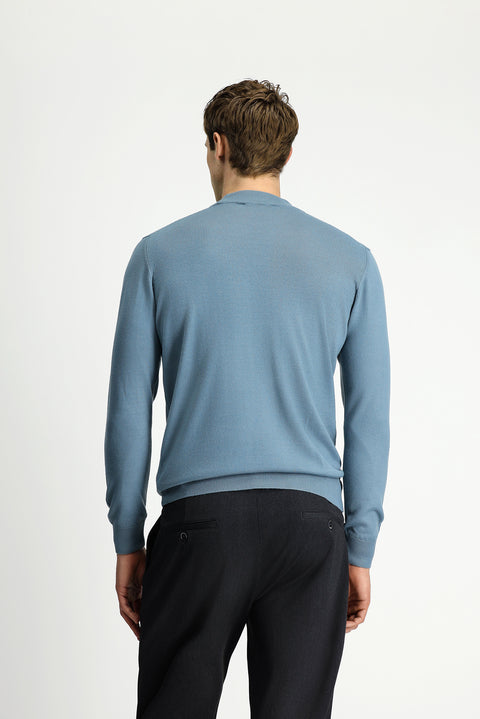 Moss Green Half Turtleneck Regular Fit Wool Basic Knitted Sweater