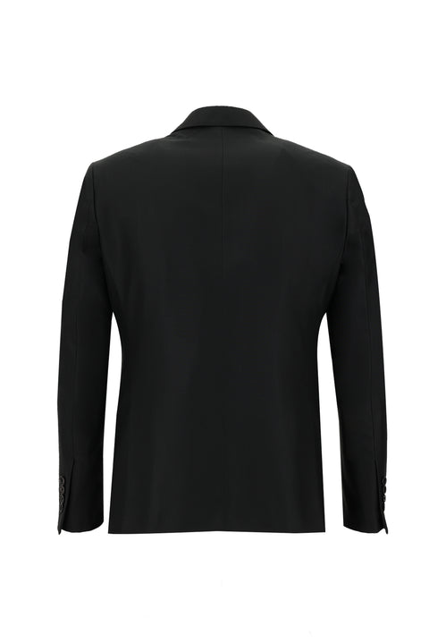 Siyah 7 Drop Slim Fit Dar Kesim Kombinli Yelekli Takım Elbise