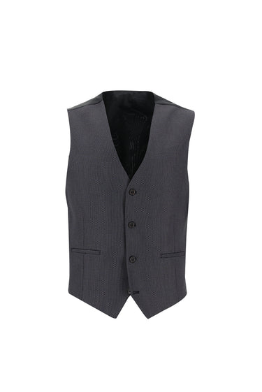 Siyah Slim Fit Dar Kesim Kombinli Yelekli Takım Elbise