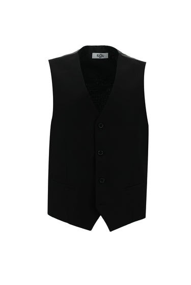 Siyah Slim Fit Dar Kesim Klasik Yelekli Takım Elbise