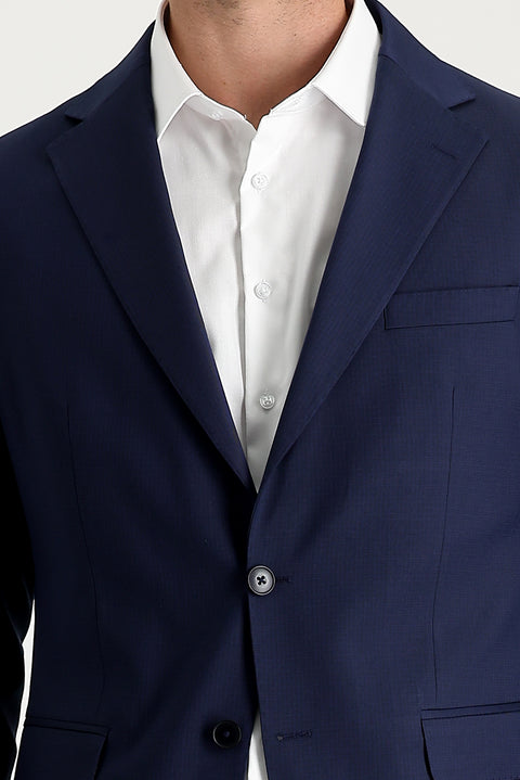 Açık Lacivert 7 Drop Slim Fit Dar Kesim Desenli Takım Elbise