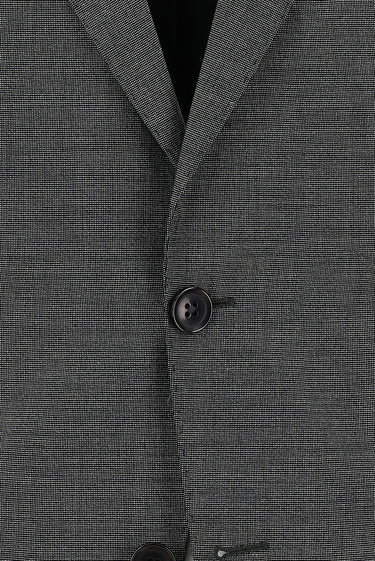 Orta Antrasit Slim Fit Dar Kesim Beli Lastikli İpli Desenli Takım Elbise