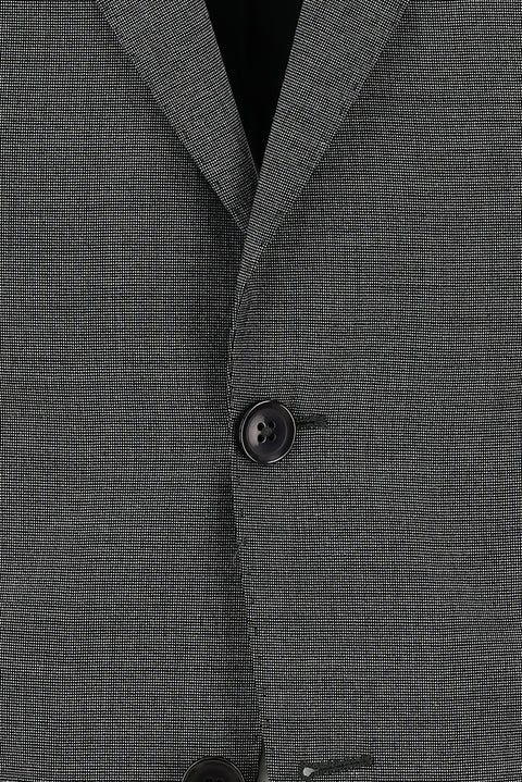 Orta Antrasit 7 Drop Slim Fit Dar Kesim Beli Lastikli İpli Desenli Takım Elbise