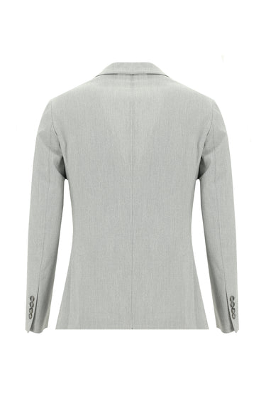 Orta Gri Super Slim Fit Ekstra Dar Kesim Beli Lastikli İpli Desenli Takım Elbise