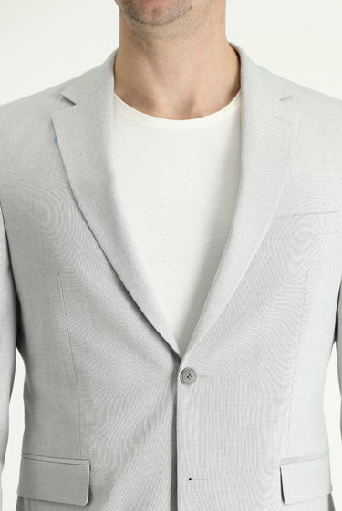 Açık Gri Slim Fit Dar Kesim Beli Lastikli İpli Takım Elbise