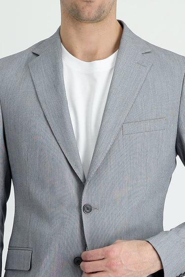 Orta Füme Slim Fit Dar Kesim Beli Lastikli İpli Takım Elbise