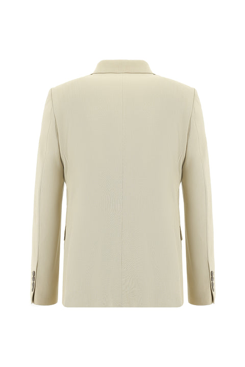 Light Beige 7 Drop Slim Fit Suit with Elasticated Drawstring Waist