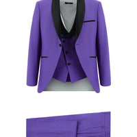 Lilac 7 Drop Slim Fit Narrow Cut Shawl Collar Vest Tuxedo & Groom Suit