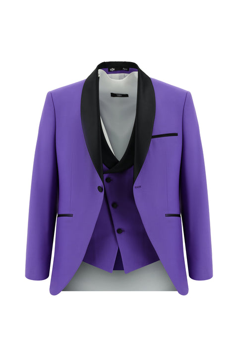 Lilac 7 Drop Slim Fit Narrow Cut Shawl Collar Vest Tuxedo & Groom Suit