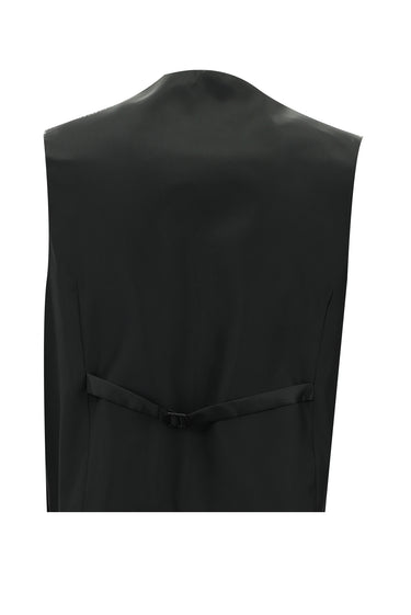 Siyah Slim Fit Dar Kesim Şal Yaka Yelekli Smokin & Damatlık