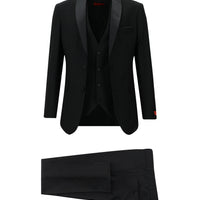 Black 7 Drop Slim Fit Narrow Cut Shawl Collar Vest Tuxedo & Groom Suit