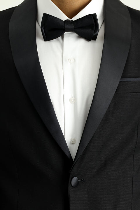 Black 7 Drop Slim Fit Narrow Cut Shawl Collar Vest Tuxedo & Groom Suit