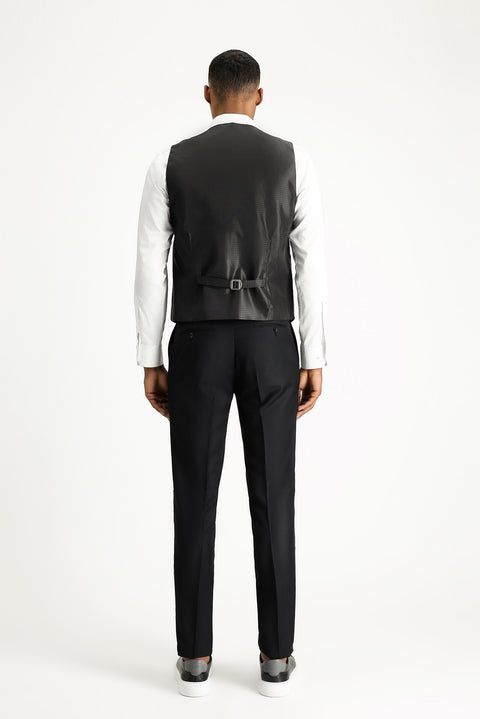 Black 7 Drop Slim Fit Narrow Cut Shawl Collar Vest Tuxedo & Groom Suit