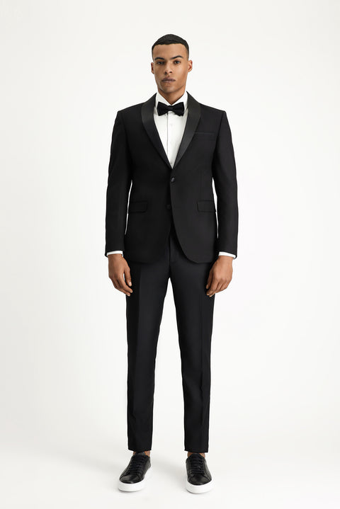 Black 7 Drop Slim Fit Narrow Cut Shawl Collar Vest Tuxedo & Groom Suit