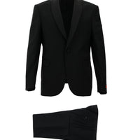Siyah Slim Fit Dar Kesim Şal Yaka Yünlü Smokin & Damatlık