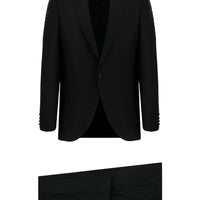 Black 7 Drop Slim Fit Narrow Cut Pointed Collar Tuxedo & Groom Suit