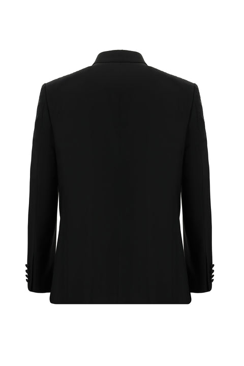 Black 7 Drop Slim Fit Narrow Cut Pointed Collar Tuxedo & Groom Suit