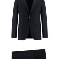 Koyu Lacivert 7 Drop Slim Fit Dar Kesim Desenli Kombinli Takım Elbise
