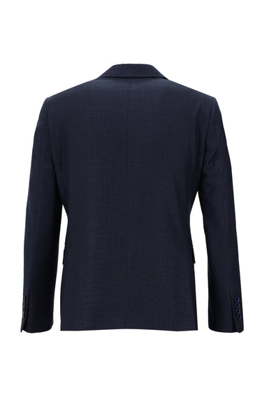 Koyu Lacivert Slim Fit Dar Kesim Klasik Desenli Takım Elbise