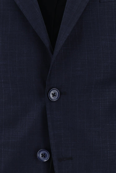Koyu Lacivert Slim Fit Dar Kesim Klasik Desenli Takım Elbise