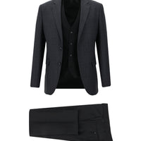 Koyu Füme 7 Drop Slim Fit Dar Kesim Kombinli Yelekli Takım Elbise