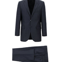 Koyu Lacivert 4 Drop Relaxed Fit Rahat Kesim Ekose Takım Elbise