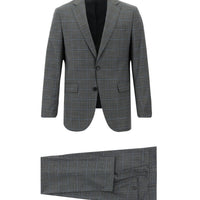 Orta Gri 6 Drop Regular Fit Standart Kesim Kareli Takım Elbise
