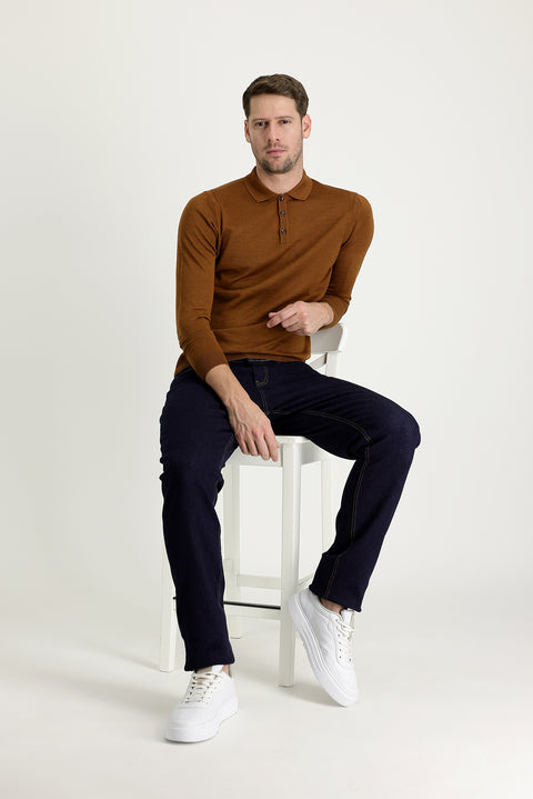 Koyu Lacivert Slim Fit Dar Kesim Likralı Denim Pantolon