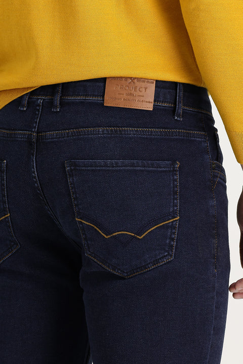 Koyu Lacivert Super Slim Fit Eksra Dar Kesim Likralı Denim Pantolon