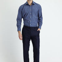 Koyu Lacivert Slim Fit Dar Kesim Klasik Kumaş Pantolon