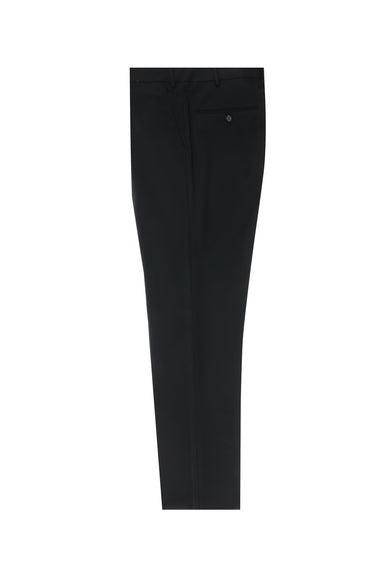 Siyah Relaxed Fit Rahat Kesim Yünlü Klasik Kumaş Pantolon