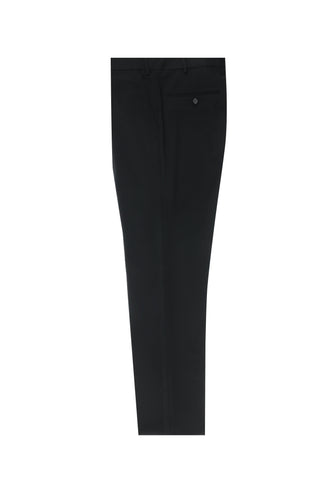 Siyah 4 Drop Relaxed Fit Rahat Kesim Yünlü Klasik Kumaş Pantolon