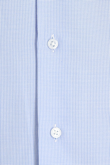 Açık Mavi Uzun Kol Slim Fit Dar Kesim Klasik Desenli Pamuklu Kolay Ütülenebilir Gömlek