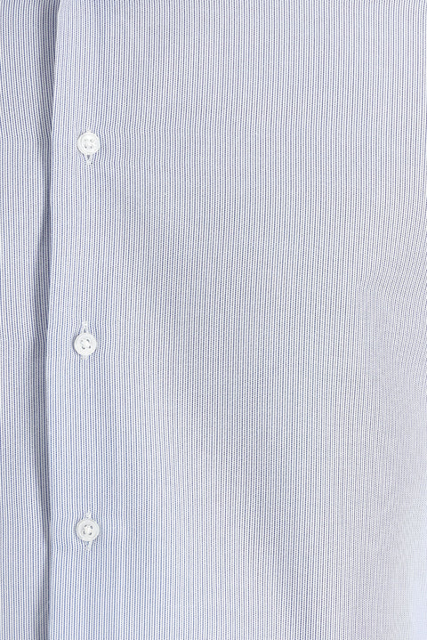 Açık Mavi Uzun Kol Slim Fit Dar Kesim Klasik Desenli Pamuklu Kolay Ütülenebilir Gömlek