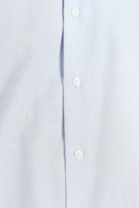 Uçuk Mavi Uzun Kol Slim Fit Dar Kesim Klasik Desenli Pamuklu Kolay Ütülenebilir Gömlek