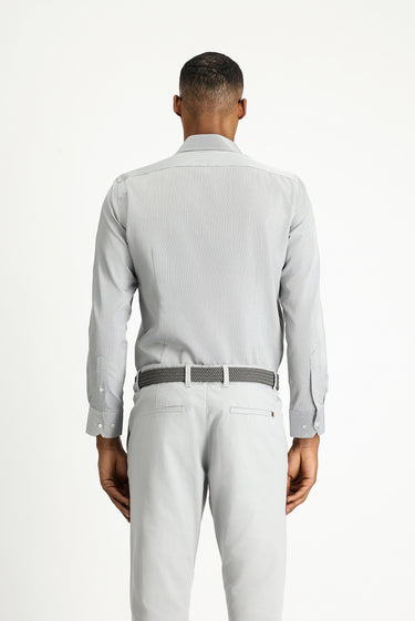 Koyu Lacivert Uzun Kol Slim Fit Dar Kesim Klasik Desenli Pamuklu Kolay Ütülenebilir Gömlek