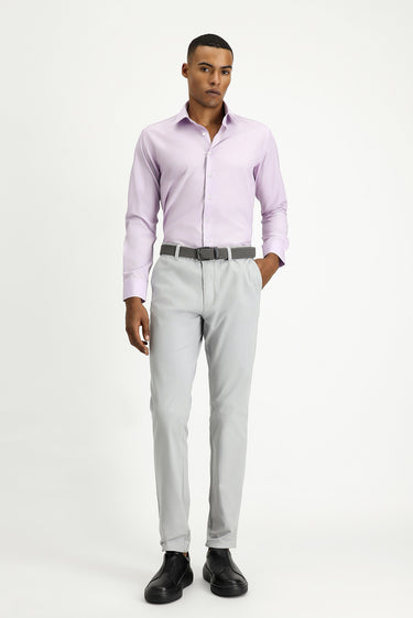 Toz Pembe Uzun Kol Slim Fit Dar Kesim Klasik Desenli Pamuklu Kolay Ütülenebilir Gömlek