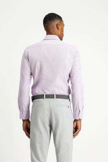 Toz Pembe Uzun Kol Slim Fit Dar Kesim Klasik Desenli Pamuklu Kolay Ütülenebilir Gömlek