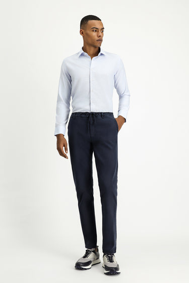 Açık Mavi Uzun Kol Slim Fit Dar Kesim Klasik Desenli Pamuklu Kolay Ütülenebilir Gömlek