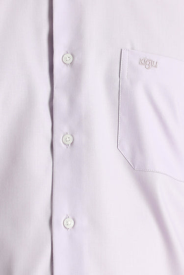 Lila Uzun Kol Non Iron Saten Klasik Pamuklu Gömlek