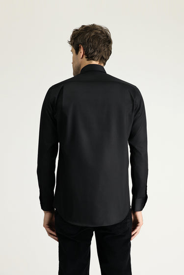 Siyah Uzun Kol Klasik Non Iron Pamuklu Gömlek