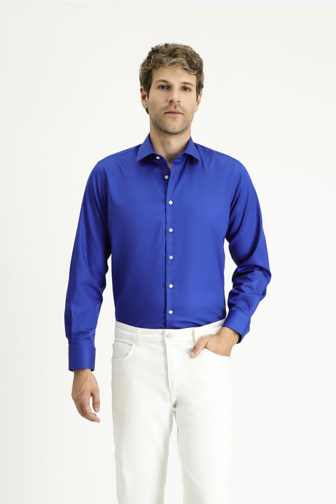 Navy Blue Long Sleeve Classic Non-Iron Cotton Shirt