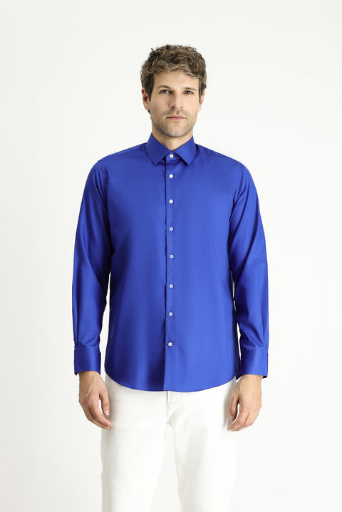 Navy Blue Long Sleeve Classic Non-Iron Cotton Shirt