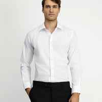 Beyaz Uzun Kol Slim Fit Dar Kesim Klasik Pamuk Gömlek