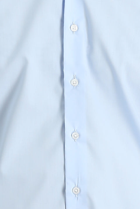 Uçuk Mavi Uzun Kol Slim Fit Dar Kesim Non Iron Klasik Pamuklu Kolay Ütülenebilir Gömlek