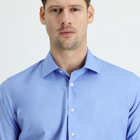 Aqua Mavisi Uzun Kol Slim Fit Dar Kesim Non Iron Klasik Pamuklu Kolay Ütülenebilir Gömlek