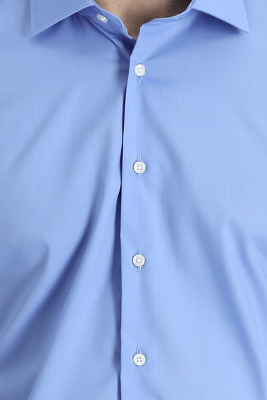 Aqua Mavisi Uzun Kol Slim Fit Dar Kesim Non Iron Klasik Pamuklu Kolay Ütülenebilir Gömlek