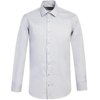 Orta Gri Uzun Kol Slim Fit Dar Kesim Klasik Non Iron Saten Pamuklu Gömlek