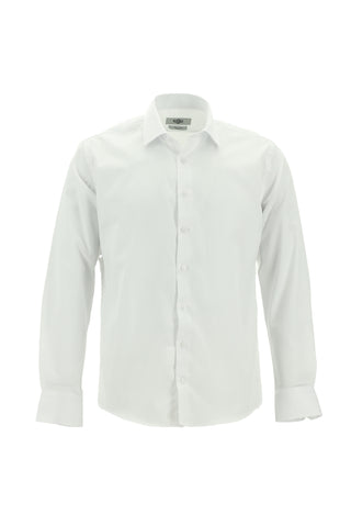 Beyaz Uzun Kol Slim Fit Dar Kesim Klasik Non Iron Saten Pamuklu Gömlek
